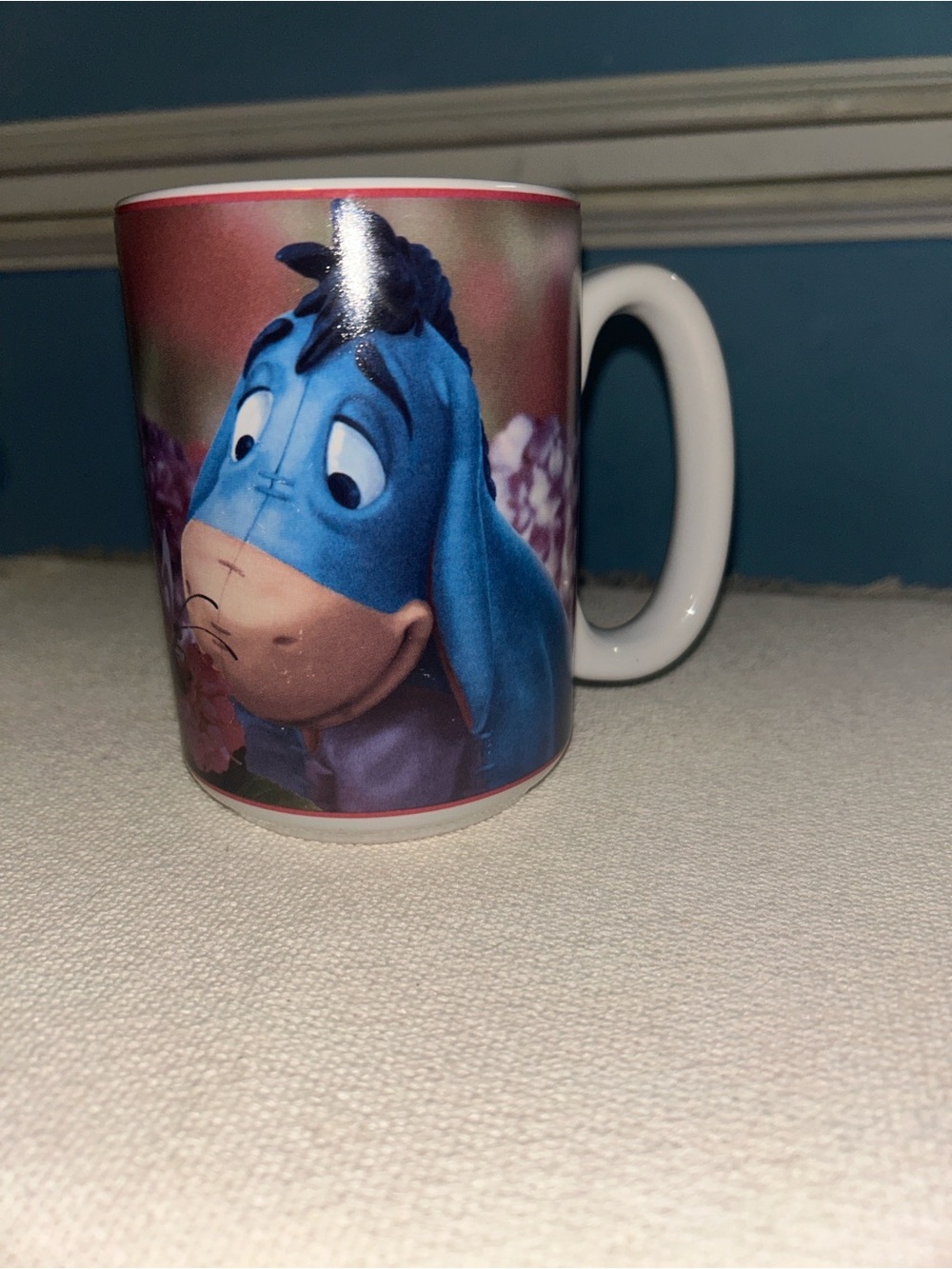 Disney Blue Eeyore Ceramic Mug with White Handle